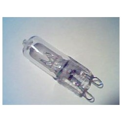 Xenon Capsule lamp 230v 28 watt base GY9 Clear Halo Pin G9. Dimmable with UV stop glass